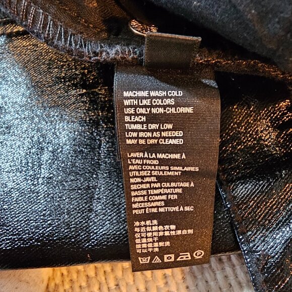 Free People We The Free Phoenix Coated Liquid Black Skinny Jean Pants 24 - Picture 9 of 10